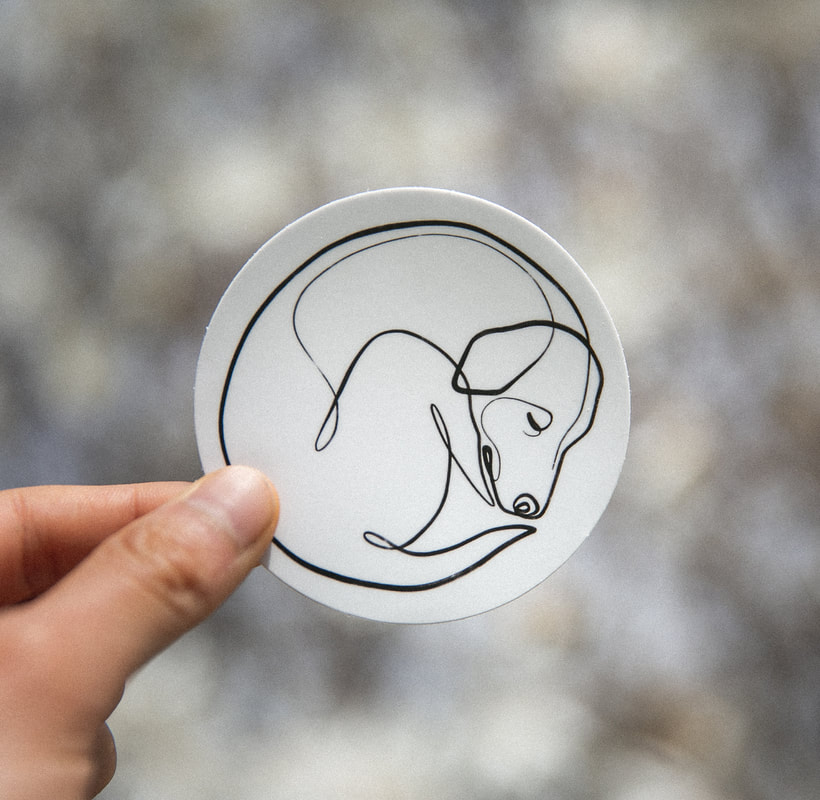 One Line dog art provided by Stickermule by With One Line